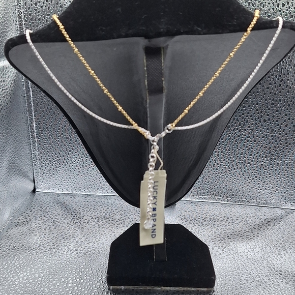 Lucky Brand Gold & Silver Two Tone Double Layer   Necklace - Picture 4 of 6